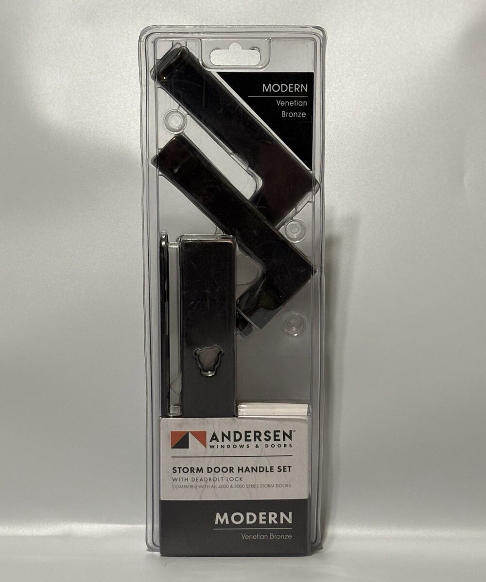 Andersen Modern Storm Door Handle Set with Deadbolt Lock Venetian Bronze 92889